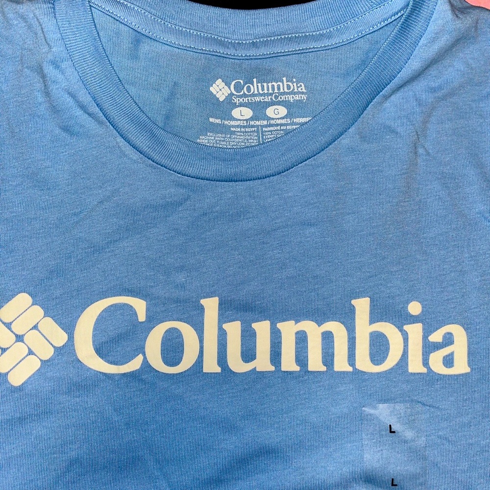 Columbia sportswear light blue tshirt size L.